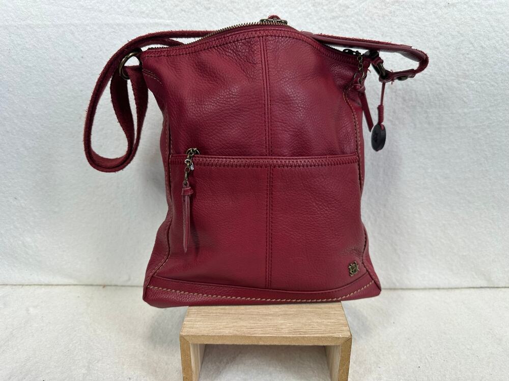 The Sak Iris Model Pebbled Red Leather Crossbody Bag